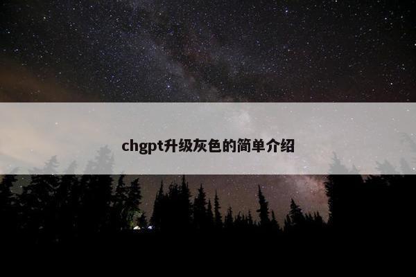 chgpt升级灰色的简单介绍