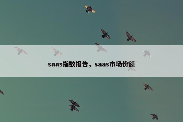 saas指数报告，saas市场份额