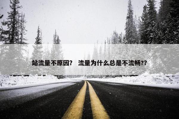 站流量不原因？ 流量为什么总是不流畅?？