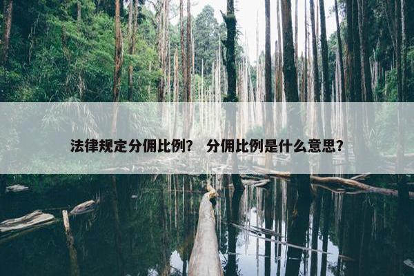 法律规定分佣比例？ 分佣比例是什么意思？