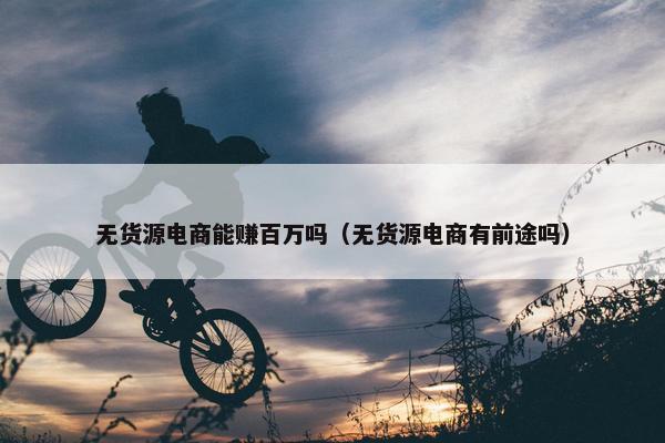 无货源电商能赚百万吗（无货源电商有前途吗）