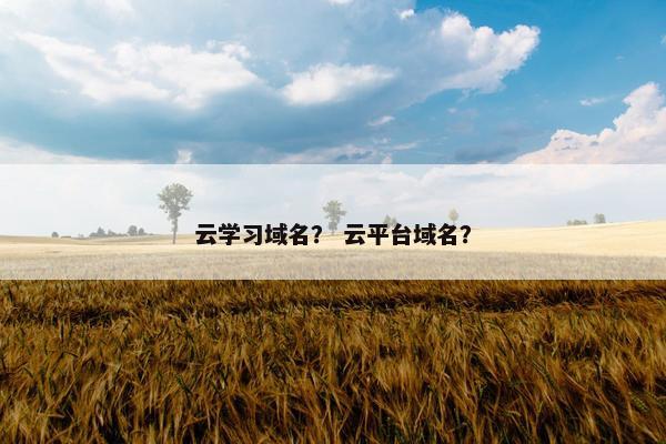 云学习域名？ 云平台域名？