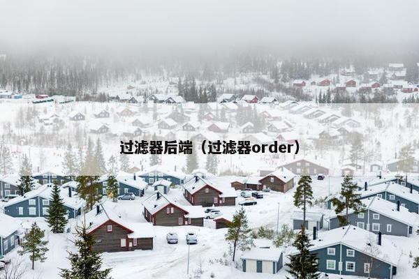 过滤器后端（过滤器order）