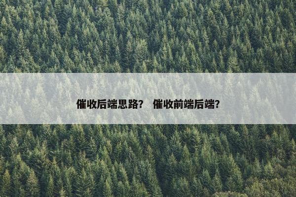 催收后端思路？ 催收前端后端？