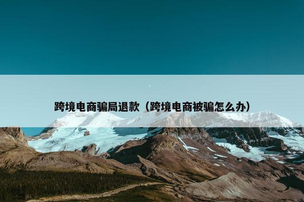跨境电商骗局退款（跨境电商被骗怎么办）
