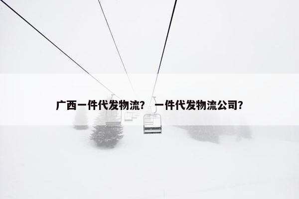 广西一件代发物流？ 一件代发物流公司？