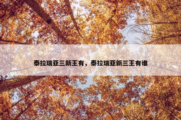泰拉瑞亚三新王有，泰拉瑞亚新三王有谁