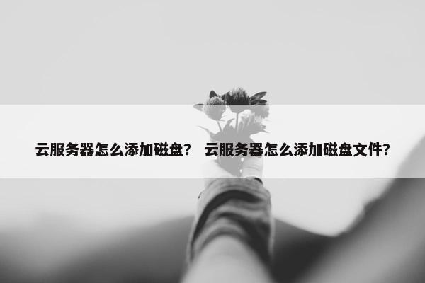云服务器怎么添加磁盘？ 云服务器怎么添加磁盘文件？