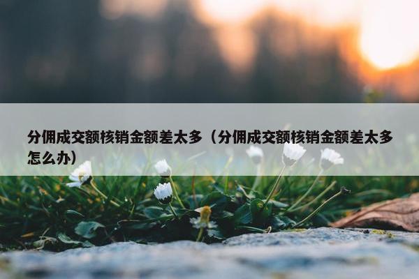 分佣成交额核销金额差太多（分佣成交额核销金额差太多怎么办）