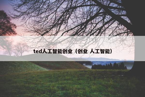 ted人工智能创业（创业 人工智能）