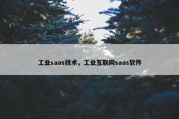 工业saas技术，工业互联网saas软件