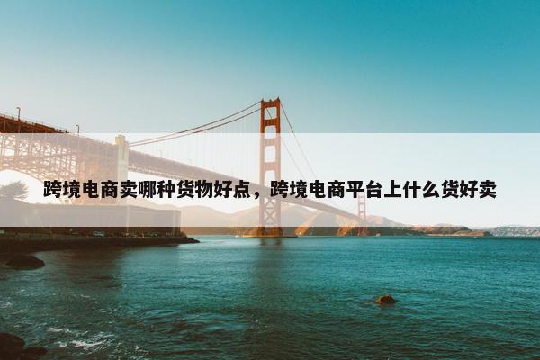 跨境电商卖哪种货物好点，跨境电商平台上什么货好卖