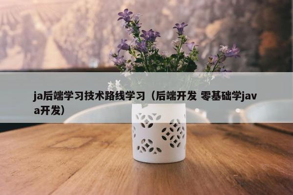 ja后端学习技术路线学习（后端开发 零基础学java开发）