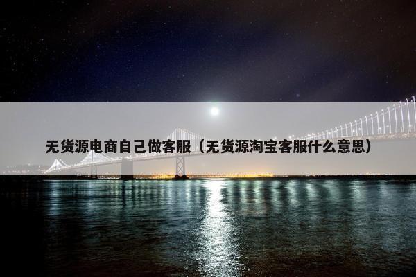 无货源电商自己做客服（无货源淘宝客服什么意思）