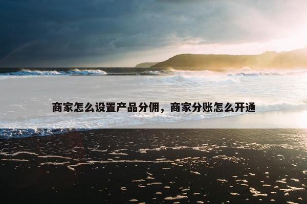 商家怎么设置产品分佣，商家分账怎么开通