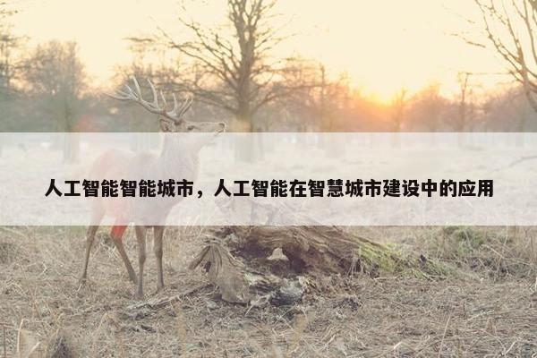 人工智能智能城市，人工智能在智慧城市建设中的应用