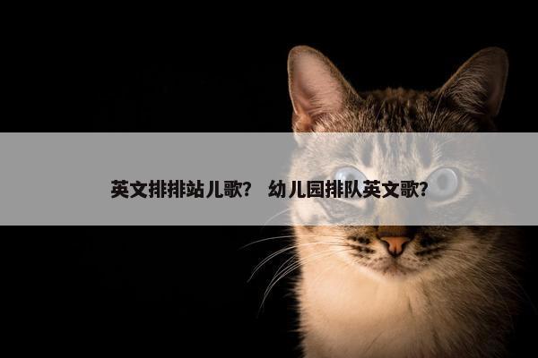 英文排排站儿歌？ 幼儿园排队英文歌？