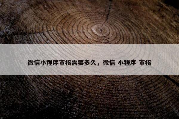 微信小程序审核需要多久，微信 小程序 审核