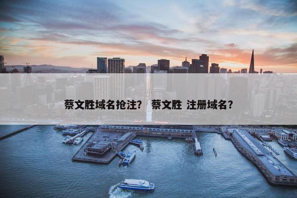 蔡文胜域名抢注？ 蔡文胜 注册域名？