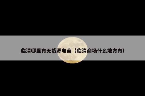 临清哪里有无货源电商（临清商场什么地方有）