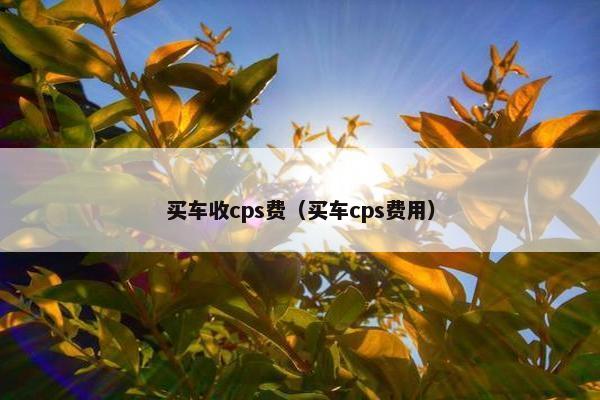 买车收cps费（买车cps费用）
