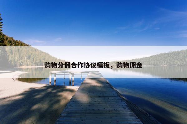 购物分佣合作协议模板，购物佣金