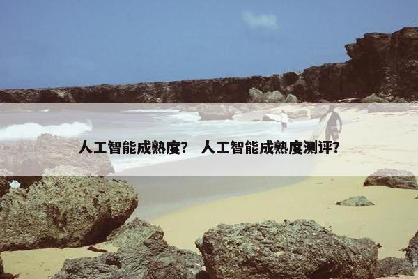 人工智能成熟度？ 人工智能成熟度测评？