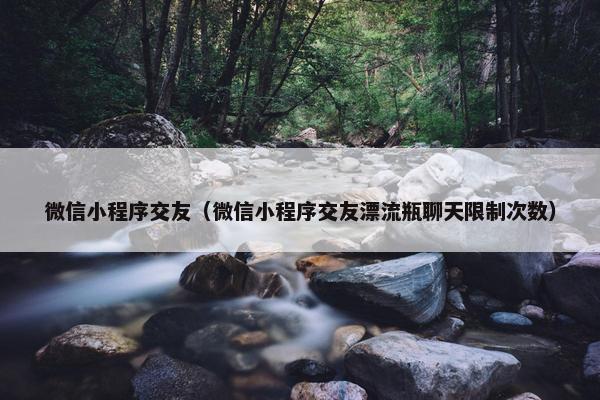 微信小程序交友（微信小程序交友漂流瓶聊天限制次数）