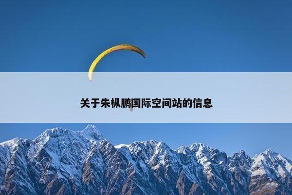 关于朱枞鹏国际空间站的信息