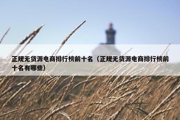 正规无货源电商排行榜前十名（正规无货源电商排行榜前十名有哪些）