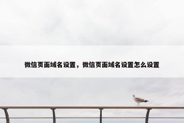 微信页面域名设置，微信页面域名设置怎么设置