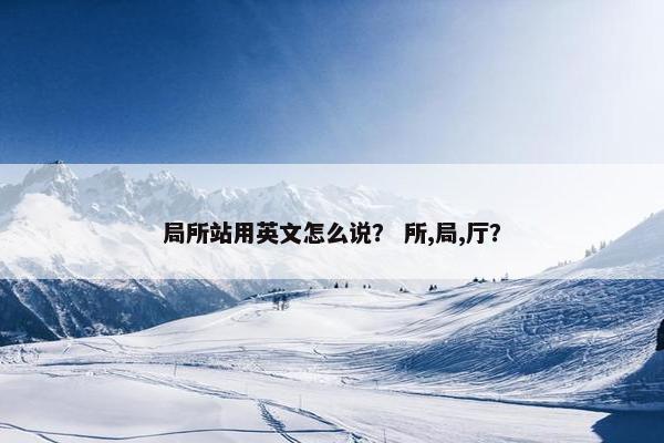 局所站用英文怎么说？ 所,局,厅？