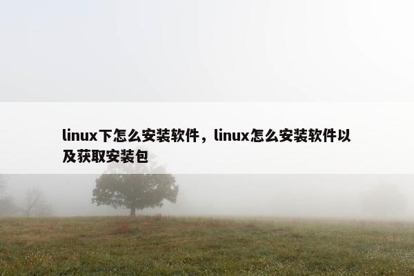 linux下怎么安装软件，linux怎么安装软件以及获取安装包