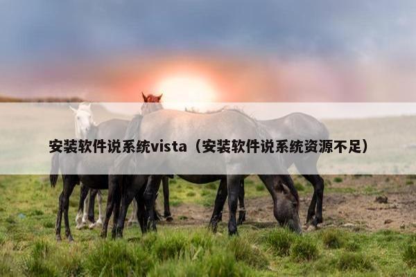 安装软件说系统vista（安装软件说系统资源不足）
