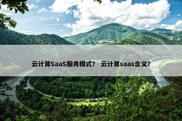 云计算SaaS服务模式？ 云计算saas含义？