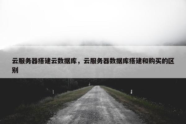 云服务器搭建云数据库，云服务器数据库搭建和购买的区别