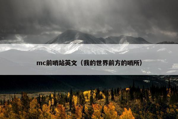 mc前哨站英文（我的世界前方的哨所）