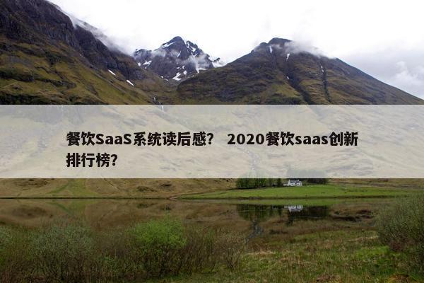 餐饮SaaS系统读后感？ 2020餐饮saas创新排行榜？