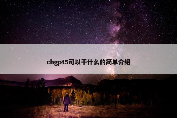 chgpt5可以干什么的简单介绍