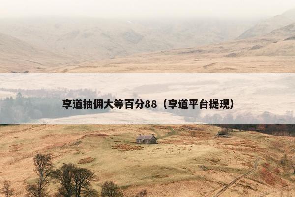 享道抽佣大等百分88（享道平台提现）