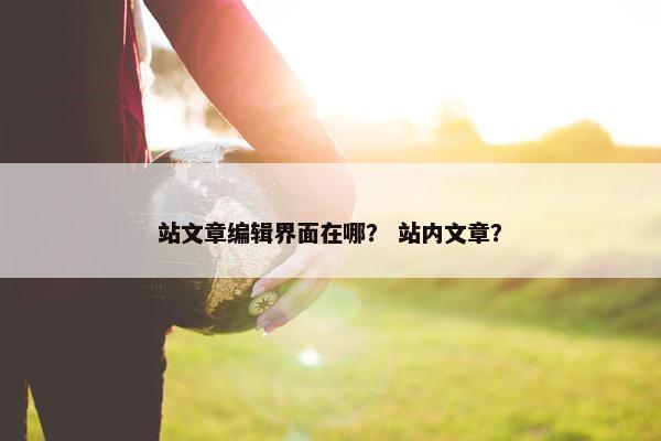 站文章编辑界面在哪？ 站内文章？