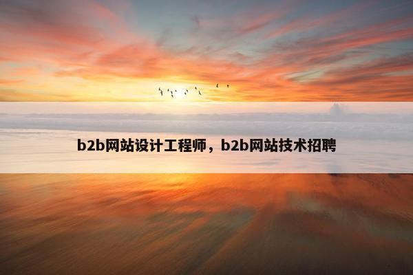 b2b网站设计工程师，b2b网站技术招聘