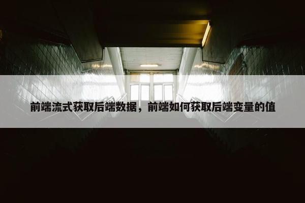 前端流式获取后端数据，前端如何获取后端变量的值