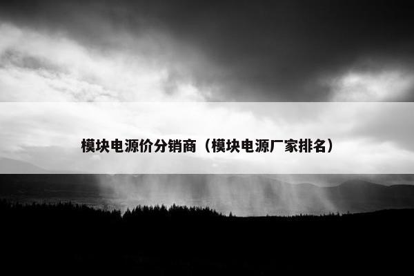 模块电源价分销商（模块电源厂家排名）