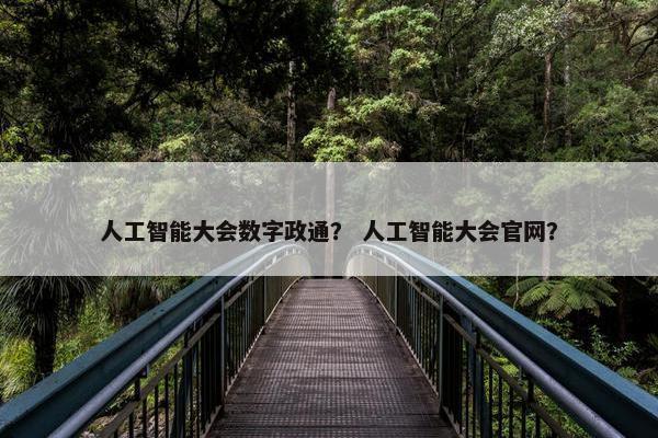 人工智能大会数字政通？ 人工智能大会官网？