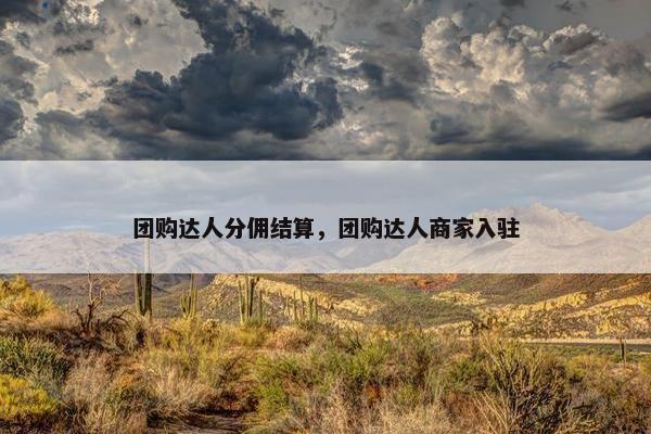 团购达人分佣结算，团购达人商家入驻