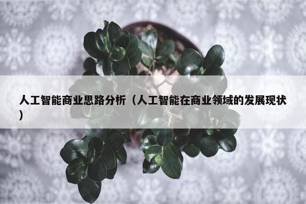 人工智能商业思路分析（人工智能在商业领域的发展现状）