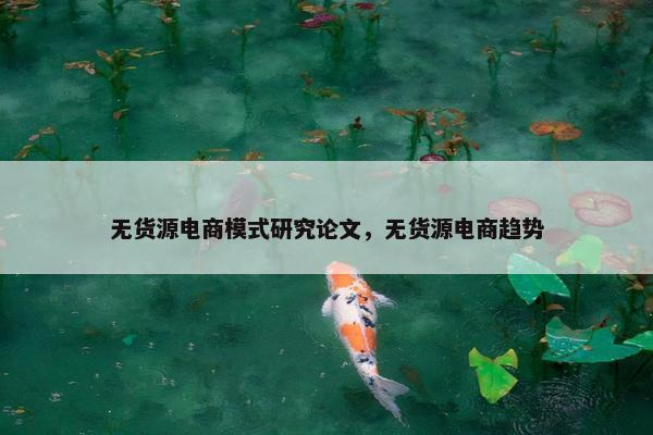 无货源电商模式研究论文，无货源电商趋势