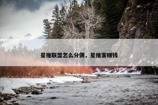 星推联盟怎么分佣，星推客赚钱