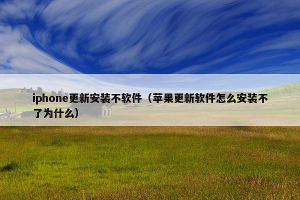 iphone更新安装不软件（苹果更新软件怎么安装不了为什么）
